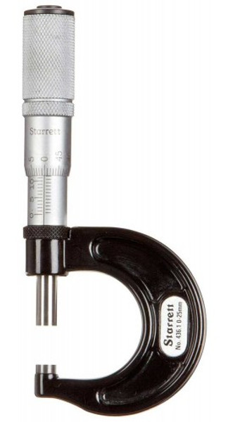 Starrett 436.1MXFL-25 Outside Micrometer, 0-25mm, +/-.002mm