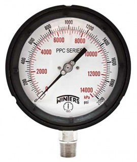 Winters PPC5440 Process Gauge, 30"-0-15 psi/kPa, 1/2" NPT Back Connection