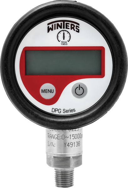Winters DPG225, DPG SERIES, 2.5" DIAL, 0/15000 PSI, ABS CASE, RUBBER BOOT, 1/4" NPT LM ,Digital Pressure Guage