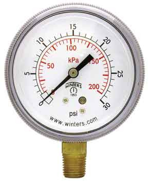 Winters P9S901297, 90 SERIES 1.5"x1/8"NPT BTM 0/30"VAC/KPA ,Digital Pressure Guage
