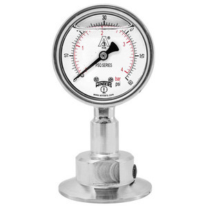 Winters PSQ15797B, 3A  2.5" DIAL 1.5" BK SEAL, 0/30"VAC/BAR, ALL-PURPOSE QUALITY SANITARY GAUGE