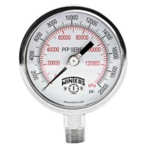 Winters PFP2338R1, FILLED/SS 6" 0-160 PSI 1/2" NPT BTTM, PREMIUM SS LIQUID FILLED GAUGE