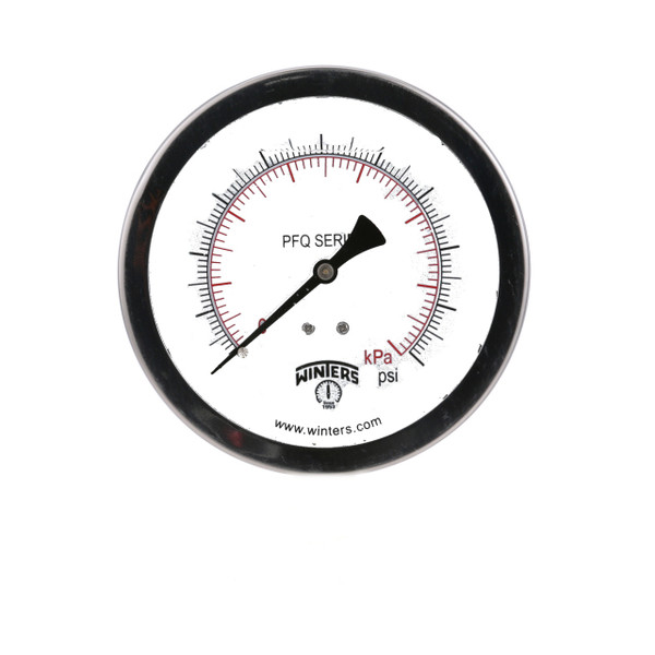 Winters PFQ2470R1, FILLED/BR 2" X 1/4" NPT BTM 0/1500 PSI, SS LIQUID FILLED GAUGE