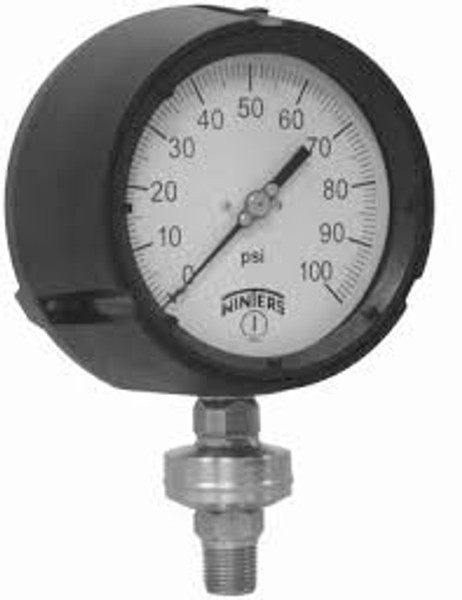 Winters PLP4365, LOW PRESSURE 6" 0-10 PSI/KPA 1/4 SS BACK,