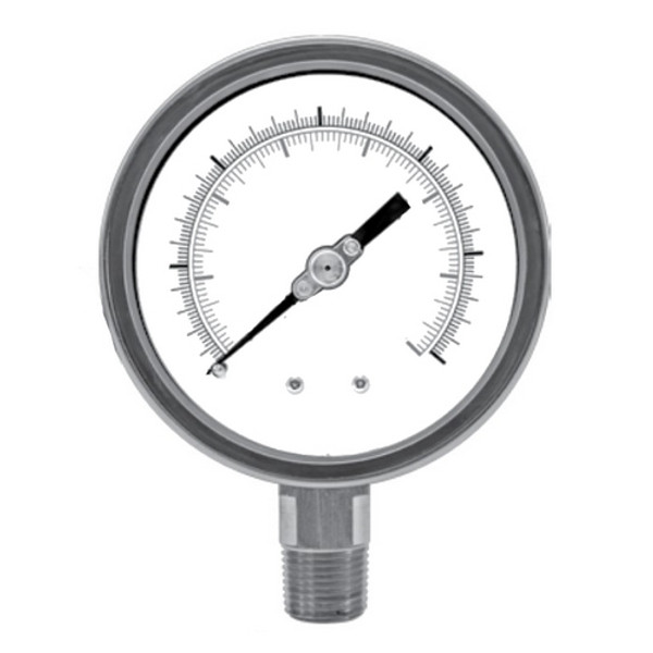 Winters PN21044ZR, 4" DIAL NACE STABILIZR 30"-0-15 PSI/KPA , 1/2" NPT BOTTOM,