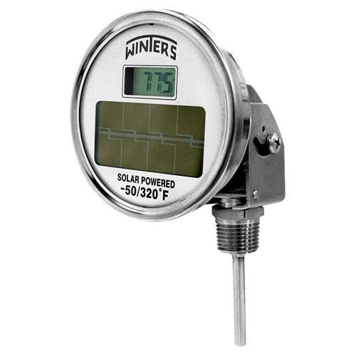 Winters THS32025C, DIGITAL 3"x2.5" 1/2" NPT ADJ. -45/160 C., SOLAR DIGITAL BI-METAL THERMOMETER