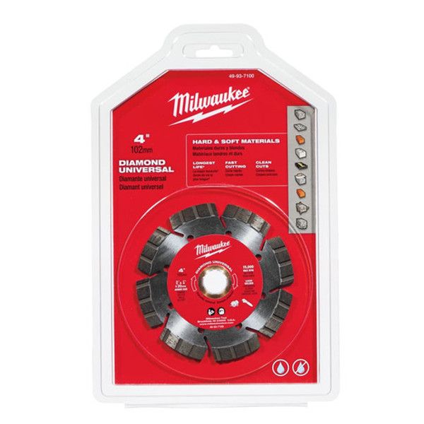 Milwaukee 49-93-7100 4" Diamond Universal Segmented-turbo Saw Blade