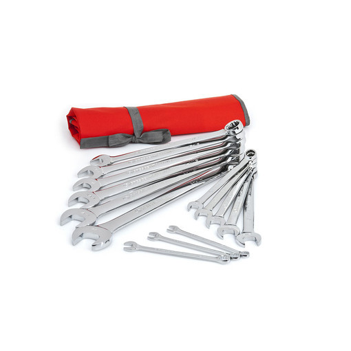 Crescent CCWS4 14 Pc. 12 Point SAE Combination Wrench Set with Tool Roll