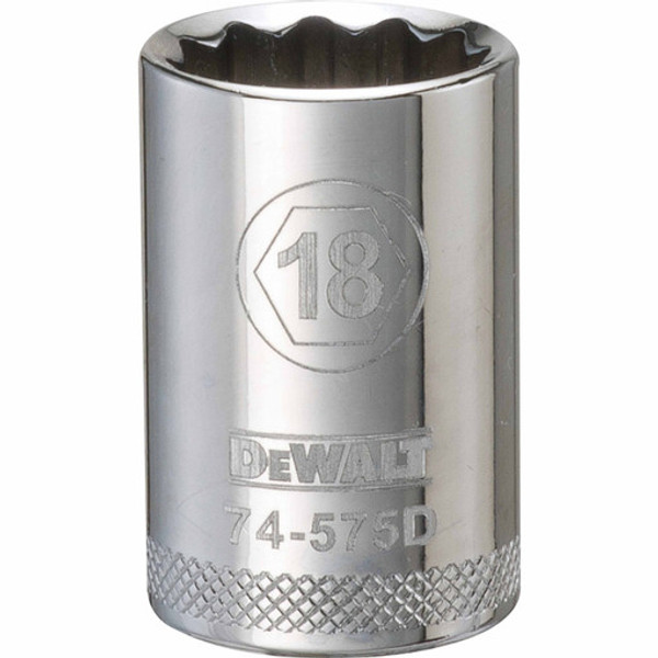 Dewalt DWMT74575OSP Mechanics 12 Point 1/2" Drive Socket 18 MM