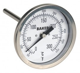 Baker T3004-550 Bimetal Thermometer, 50 to 550°F (0 to 300°C)