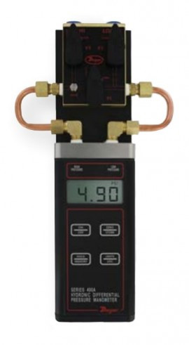 Dwyer 490A-2-3V Wet/Wet Handheld Hydronic Differential Pressure Manometer with 3-way vent valve, 0 to 30 psi