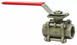 Dwyer WE02-HHD00 3-Piece Stainless Steel Ball Valve, 2", Manual Hand Lever