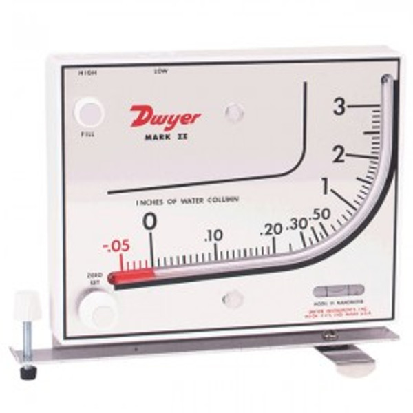Dwyer MARK II 41-2 Inclined Manometer (.2-0-2.4"w.c.) using Blue Gauge Fluid