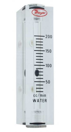 Dwyer VFA-2-EC Flow Meter, 2" Scale, 0.2-2 SCFH Air, End Connection