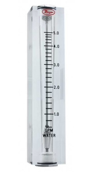 Dwyer VFB-53-EC-SS Flow Meter, 4" Scale, 10-100 SCFH Air, End Connection/SS Wetted