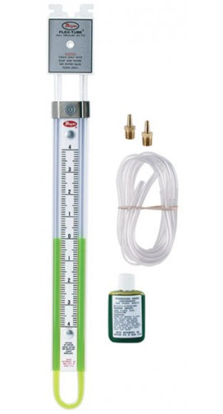 Dwyer 1223-M300-D U-Tube Manometer (150-0-150mm w.c.) using red gauge fluid