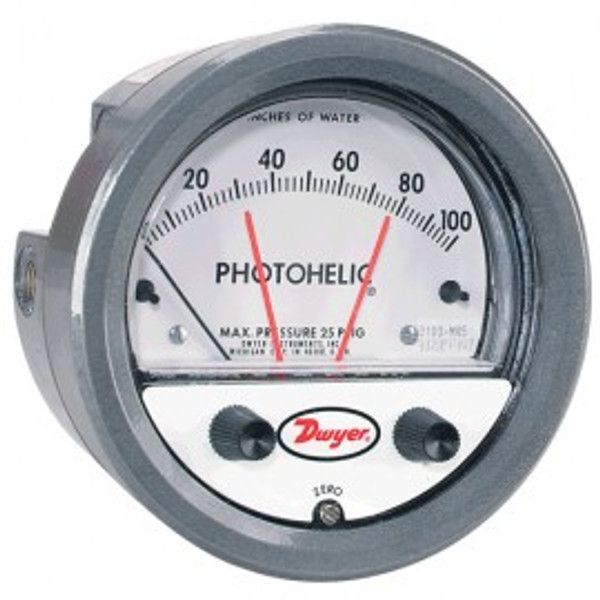 Dwyer 3001MR Photohelic Differential Pressure Switch/Gauge (0-1"w.c.)