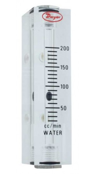 Dwyer VFA-32-EC Flow Meter, 2" Scale, 6-50 CC/Min Water, End Connections