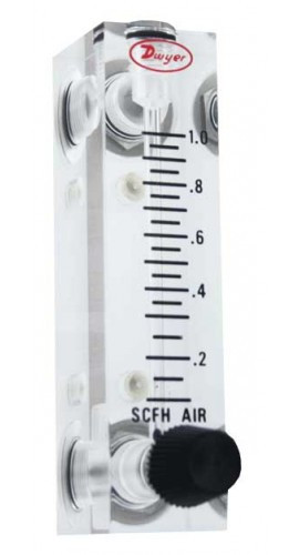 Dwyer VFA-3-SSV Flow Meter, 2" Scale, 0.6-5 SCFH Air, SS Valve