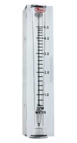 Dwyer VFB-65-EC-SS Flow Meter, 4" Scale, 0.2-4 LPM Air, End Connection/SS Wetted