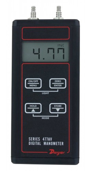 Dwyer 477AV-2 Digital Manometer, 0 to 40 in w.c.