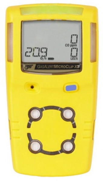 Honeywell BW MicroClip X3 Series Multi-Gas Detector, %LEL/O2/CO, yellow