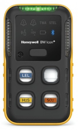 Honeywell BW Icon+ Series Multi-Gas Detector, %LEL(IR)/H2S/SO2, yellow