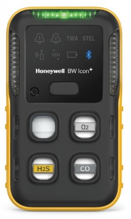Honeywell BW Icon+ Series Multi-Gas Detector, O2/H2S/CO, yellow