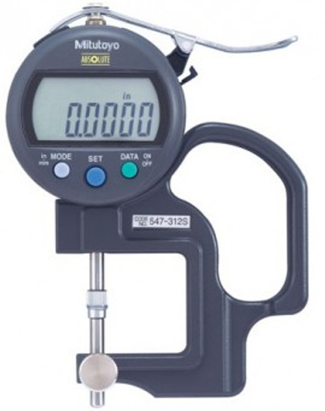 Mitutoyo 547-312A Series 547 Digital Lens Thickness Gauge, 0 to 0.47"