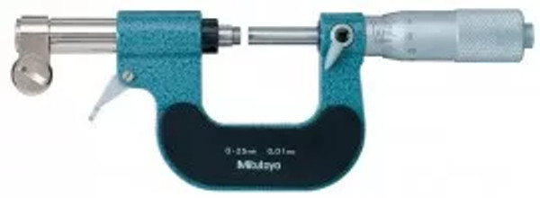 Mitutoyo 107-201 Series 107 Mechanical Outside Micrometer with dial indicator, 0 to 25 mm, metric