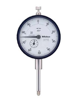 Mitutoyo 2416AB-10 Dial Indicator, Long Stroke, 1in, .001in, Flat-back