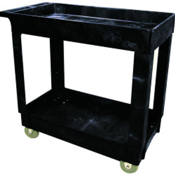 Rubbermaid FG9T6600BLA 2 Shelf Utility Cart, 4" (10.2 cm) Casters (9T66)