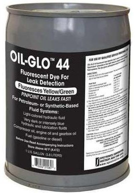 Spectroline NDT OIL-GLO 44-5G Fluorescent Leak Detection Dye, Glows Yellow/Green, 5gal