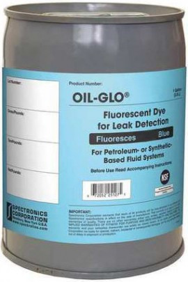 Spectroline NDT OIL-GLO 45-5G Fluorescent Leak Detection Dye, Glows Blue, 5gal