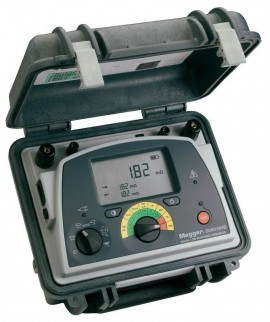 Megger 1008-075/1008-079 Digital Low Resistance Ohmmeter, 10A, W/ Duplex Handspikes & Test Leads