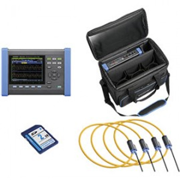 Hioki PQ3100-04/6000 Power Quality Analyzer Kit, Custom 4 Clamp AC Flexible Current Sensor, 6000A