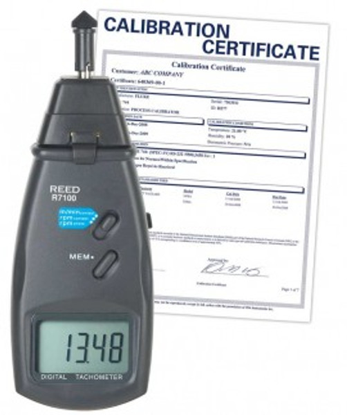 REED R7100 Combination Contact / Laser Photo Tachometer,    includes Traceable Certificate