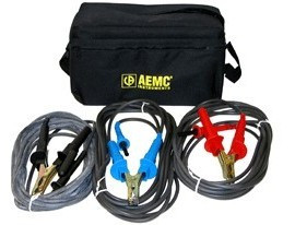 AEMC 2151.32 Test Leads with Hippo Clips for the 5050/5060/5070 & 6505, Set of 3, Colour Coded, 25ft