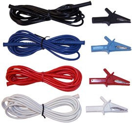 AEMC 2140.64 Test Leads with Alligator Clips, Set of 4, Colour Coded, 10ft