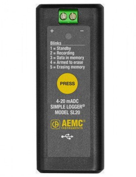 AEMC SL20 Simple Logger Data Logger, 4 to 20 mADC, Current