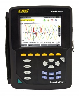 AEMC 8336 True RMS Power Quality Analyzer, two- and three-phase, 40 to 70 Hz