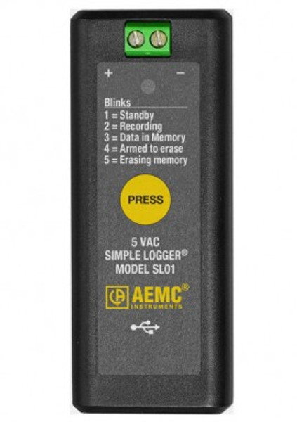 AEMC SL01 Simple Logger Data Logger, 5 VAC, Voltage