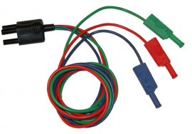 AEMC 2138.56 3-Pin Lead with Stackable Safety Banana Plugs for 6116, Colour Coded
