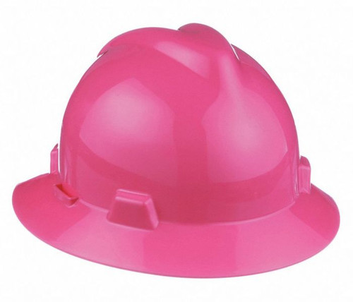 MSA 10156374 V-Gard Full Brim Slotted Hard Hat - Each