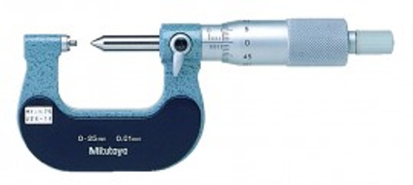 Mitutoyo 125-109 Screw Thread Micrometer, 25 to 50 mm, 2 to 3 mm/13-9TPI