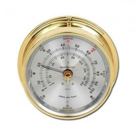 Maximum Maestro MAA Analog Wind Speed and Direction Instrument, Brass Case and Silver Dial