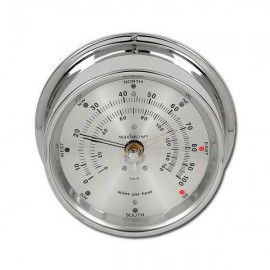Maximum Maestro MAAC Analog Wind Speed and Direction Instrument, Chrome Case and Silver Dial