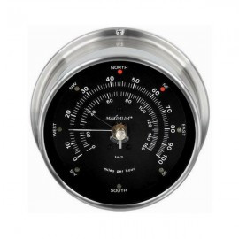 Maximum Maestro MABN Analog Wind Speed and Direction Instrument, Nickel Case and Black Dial