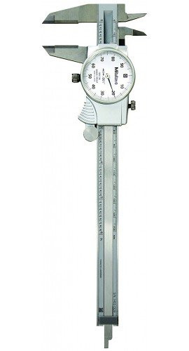 Mitutoyo 505-738 Dial Caliper with Carbide-Tipped Jaws, 0-6", 0.1"/Revolution