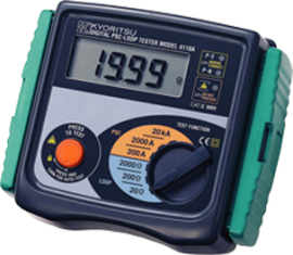 Kyoritsu 4118A LOOP/PFC/PSC Tester, 20/200/2000 Ω, 195 to 253 V/50 Hz